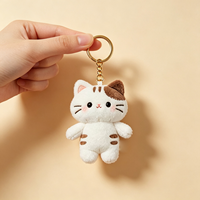 Porte-clés en peluche chat populaire, adorable mini-animal personnalisé, jouets en peluche pour sac, vente en gros pour la décoration quotidienne