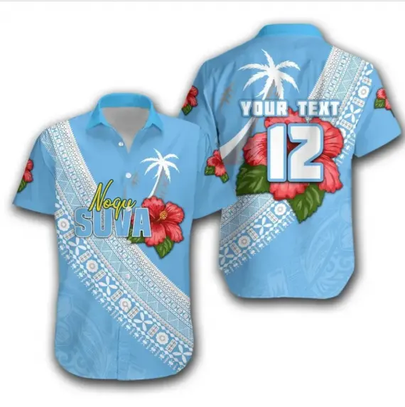 Fiji polinesiano Totem modello da uomo Slim Fit camicia da spiaggia Logo personalizzato di alta qualità con bottone Up camicia con t-Up all'ingrosso
