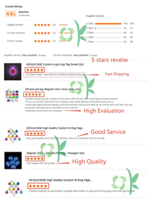 定制激光36毫米圆形夜光硅胶宠物ID名牌，无叮当声，其他标签的噪音被抑制 - Product Image 6