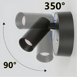 <span class=keywords><strong>Lampe</strong></span> <span class=keywords><strong>de</strong></span> lecture LED 5W à vente chaude, corps en aluminium, montage mural, veilleuse, commande tactile, tête rotative, placard, intensité réglable - Product Image 6