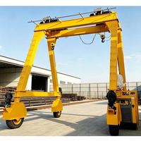 Grue portique sur pneus à prix d'usine 5T 8T 10T, mobile, électrique, télécommandée pour petit entrepôt et atelier de réparation automobile