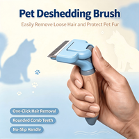 Brosse à poils pour animaux de compagnie avec manche en bois, peigne en acier inoxydable pour chiens et chats, élimine les poils lâches et le sous-poil