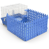 743-BF Fabriqué à Taïwan, Cage pour petits animaux de qualité supérieure, classique, simple, en plastique et métal, respirante, avec plateau en plastique et finition thermolaquée