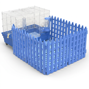 743-BF Jaula para Animales Pequeños de Plástico y Metal Premium Hecha en Taiwán con Corralito para Conejos, Cobayas y Cachorros - Product Image 2