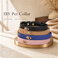Collier pour chien personnalisé en cuir véritable grain litchi souple, accessoires de décoration en cristal DIY, collection 2026