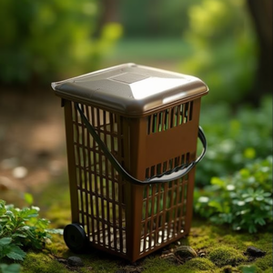 CUBO 10 L Marrone Contenitore Ventilato per Rifiuti Organici con Maniglia - Product Image 3