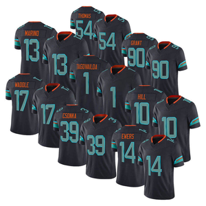 Nouveaux maillots de football américain brodés 2025 2026 pour rivalités, vente en gros – 1Tagovailoa 10 Hill 13 Marino 14 Ewers 17 Jaylen Wad-dle - Product Image 1