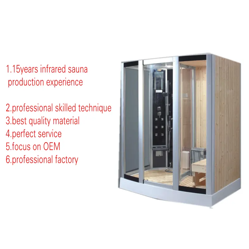 3person dry&wet steam combo sauna room combined infrared far infrared dry steam sauna room low emf far infrared large sauna wood