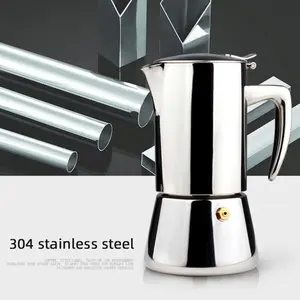 Italian Stovetop Induction Filter Percolator Espresso Coffee Maker 304 Stainless Steel Moka Pot