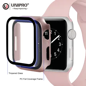 UNIPRO קשיח מחשב מקרה עם מזג זכוכית מסך מגן עבור יוקרה Apple שעון מקרה סדרת 8 Ultra 7 6 5 40mm 41mm 45mm 49mm