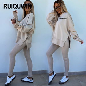 RUIQUWIN Nuevo Conjunto Deportivo de Dos Piezas para Mujer, Sudadera de Cuello Redondo y Pantalones Ajustados, Ropa Deportiva para Mujer - Product Image 1