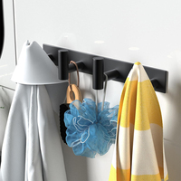 Colgador de pared de acero inoxidable para ropa, toallas, batas y abrigos, con 4 ganchos, para baño y cocina