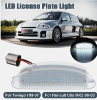 Luz LED sin Errores para Matrícula de Renault Clio II 1998-2005 y Twingo I 1993-2007, Lámparas de Número de Placa Trasera