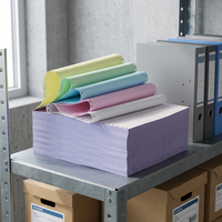 Vente flash : Feuilles de papier continu sans carbone A4 rose/blanc/bleu pour ordinateur