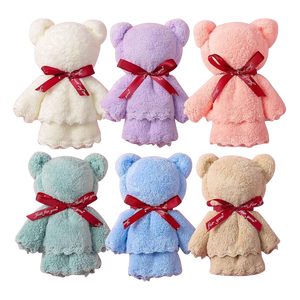 <span class=keywords><strong>Toalla</strong></span> en forma de oso de lana de coral suave para regalos y recuerdos Hecho por fabricante directo de microfibra - Product Image 1