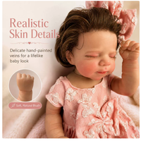 Boneka Bayi Reborn 18 Inci 50cm, Boneka Bayi Baru Lahir Simulasi Realistis, Boneka Mainan Silikon Vinyl dengan Tubuh Kain Lembut untuk Anak-anak