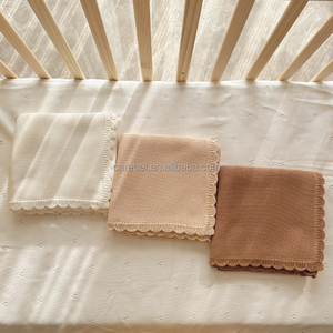 بطانية قطنية للأطفال بطانيات محيكة 80x x x مكتنزة مختلفة الألوان كروشيه أنيق لحديثي الولادة يتلقي حضانة - Product Image 4