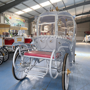 Chariot de princesse citrouille en fer creux à propulsion électrique, chariot Cendrillon, transport romantique pour célébrations de mariage et manèges de parc - Product Image 2
