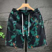 Shorts décontractés pour homme, style chinois du Nord-Est, à grandes fleurs, imprimés tendance, longueur cinq-quarts, de marque