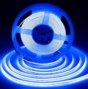 Tira de LED COB azul superbrillante para dormitorio, DC12V 24V 8MM, cinta de LED flexible - Product Image 1