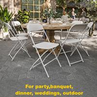 Chaise pliante en plastique blanc pour événements, avec cadre métallique thermolaqué, légère et pliable, vente en gros