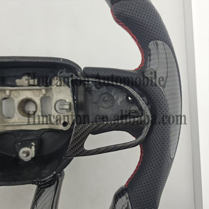 สินค้าใหม่สุดฮอตพวงมาลัยหนังเจาะรูพร้อมคาร์บอนไฟเบอร์สำหรับรถยนต์ Dodge Challenger SRT - Product Image 2