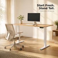Cadre de bureau debout électrique ergonomique moderne AOR à moteur unique, réglable en hauteur, construction métallique stable, certifié CE, OEM ODM