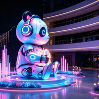 Farbenfrohe Panda-Laternen im China-Chic-Stil, Internet-Trend-IP-Laternen, Huayi-Laternen, Handgefertigt, Wasserdicht, Geeignet für Kulturelle Veranstaltungen