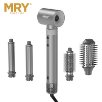 MRY 1200W Secador de Pelo de Aire Caliente de Alta Velocidad con Peine Enrollador Automático, Iónico, BLDC Sin Escobillas, 5 en 1, Cepillo de Aire Caliente, Secador y Estilizador de Pelo
