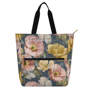 Sac à main extérieur à motif de roses hawaïennes, grande capacité, portable et durable, adapté à l'école, aux voyages et aux activités de plein air - Product Image 1