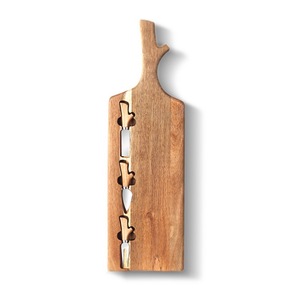 Juego de tabla de quesos de madera de acacia con ranuras para cuchillos y herramientas de acero inoxidable para servir y cortar queso - Product Image 5