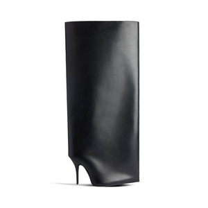 Nuevo diseño personalizado moda tacones finos <span class=keywords><strong>botas</strong></span> largas tamaño 43 punta estrecha cuero negro Extra ancho pantorrilla mujeres rodilla <span class=keywords><strong>botas</strong></span> altas - Product Image 1