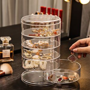 Chất lượng cao tổ chức mỹ phẩm xoay Acrylic hiển thị trường hợp acrylic xoay nhiều lớp trang sức trang điểm lưu trữ hộp - Product Image 4