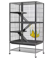 Cage pour frettes en fer noir économique, design carré écologique, pour petits animaux, chats et hamsters