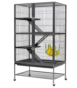 Cage pour frettes en fer noir économique, design carré écologique, pour petits animaux, chats et hamsters - Product Image 6