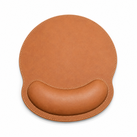 Tapis de souris en cuir avec repose-poignet et base antidérapante, tapis de souris ergonomique durable pour le jeu, tapis de souris en cuir, cadeau de bureau unique