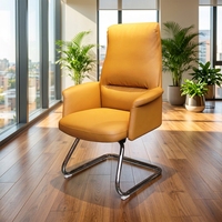 Chaise de bureau moderne en cuir à dossier moyen pour patron, PDG, bureau commercial, conférence personnalisée