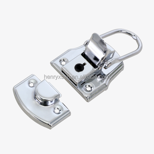 Pestillo de metal palanca cromo Cierre de giro para traje de vuelo caso bolso de mano caja de bloqueo maletín accesorios hardware <span class=keywords><strong>con</strong></span> llave - Product Image 4