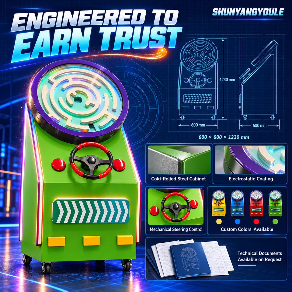 Amusement Park Maze Challenge Machine with Steering Wheel Control Metal ...
