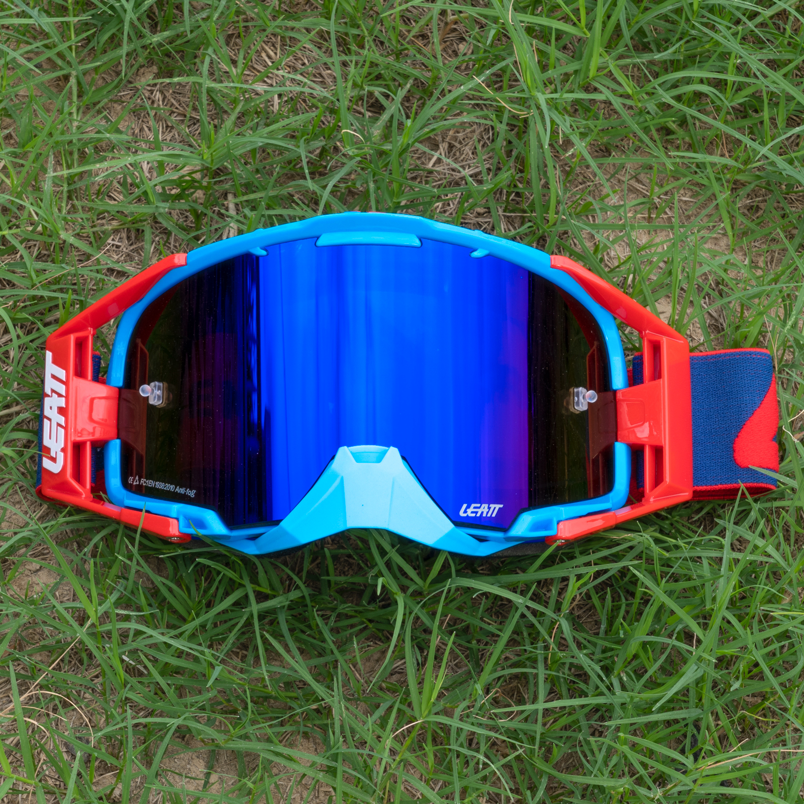 Monture Rouge Bleu / Verre Bleu Miroir