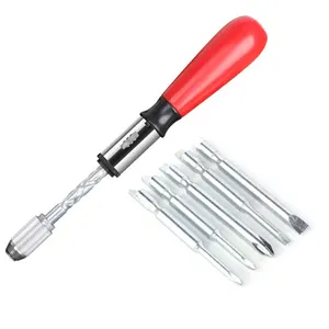 6 trong 1 screwdriver Set đa năng đẩy kéo Ratchet Screwdriver bán tự động xoắn ốc screwdriver bit ổ cắm vít điều khiển