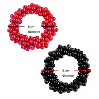 Attaches à cheveux en perles de style américain et américain pour femmes Perles colorées Bandeaux élastiques personnalisés pour filles