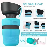 Bouteille d'eau portable en plastique anti-fuite pour chien, idéale pour les voyages en extérieur, bouteille d'eau compressible pour animaux de compagnie (chats et chiens) – Vente en gros, OEM, ODM