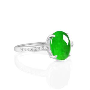 Natural Jadeite Green <b>Jade</b> <b>Ring</b> S925 Silver Women's Jewelry Charm Original Design Appraisal Certificate D1121 - Product Image 3