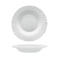 Assiette creuse Ebro Ø 24 cm en verre blanc Bormioli Rocco
