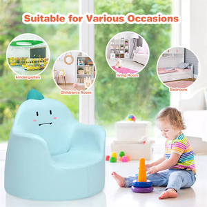 Siège de canapé souple pour enfants Matériau en mousse écologique Animal de bande dessinée Bébé Enfants Canapé simple Chaise <span class=keywords><strong>Fauteuil</strong></span> Canapé Dinosaure bleu - Product Image 4