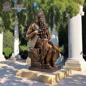 Figura in metallo fuso statua famosa scultura in bronzo all'aperto Moses - Product Image 6