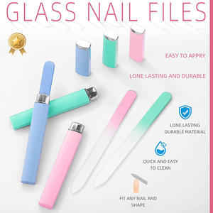 Profesyonel özel Logo kılıf ile tırnak törpüsü çift taraflı cam tırnak törpüsü tırnak törpüsü tırnak sanat zımpara parlatma manikür araçları - Product Image 4