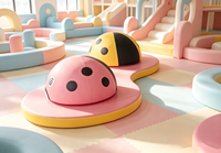 Manège Rotatif Manuel Thème Coccinelle Moetry, Équipement de Jeu Intérieur, Jeux pour Tout-Petits pour Centre de Jeux et Crèche