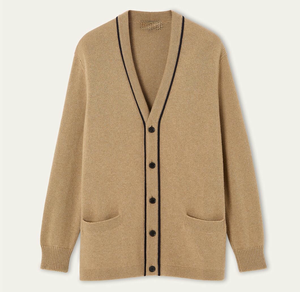 Suéter de Ganchillo con Cuello en V Personalizado ODM OEM |   Cárdigan Holgado de Invierno para <span class=keywords><strong>Hombre</strong></span> con Estampado de Leopardo - Product Image 4